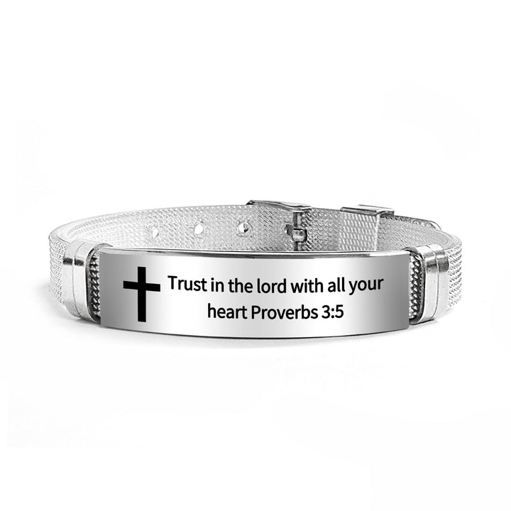 Christianartworkshop Multi - Styled Motivational Cross Bracelet with Bible Verses - Black PVC 3:5 - image 61
