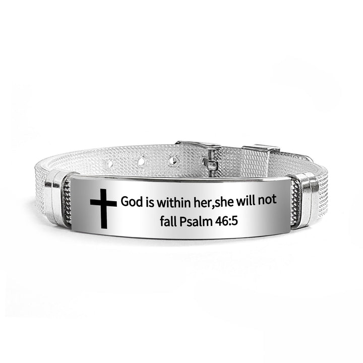 Christianartworkshop Multi - Styled Motivational Cross Bracelet with Bible Verses - Black PVC 46:5 - image 62