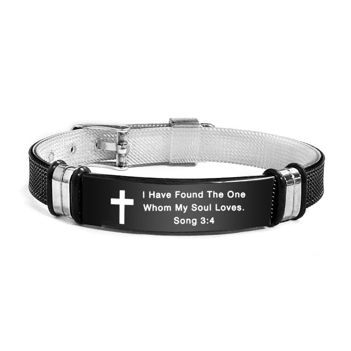 Christianartworkshop Multi - Styled Motivational Cross Bracelet with Bible Verses - Black&Silver PVC 3:4 - image 46