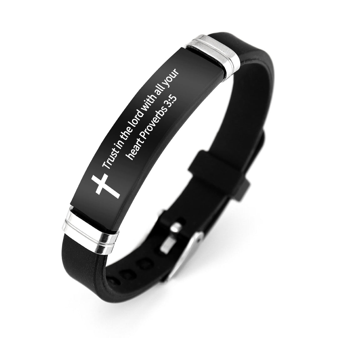 Christianartworkshop Multi - Styled Motivational Cross Bracelet with Bible Verses - Black 3:5 - image 19