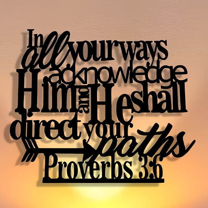 Christianartworkshop Proverbs 3:6 Black Metal Wall Sign with Arrow: Spiritual Direction - image 5