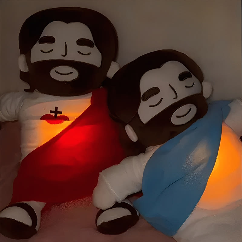 Christianartworkshop 2-Colored Jesus Plush Sleep Soother Doll: Glow, Breathing & Soothing Music - image 0