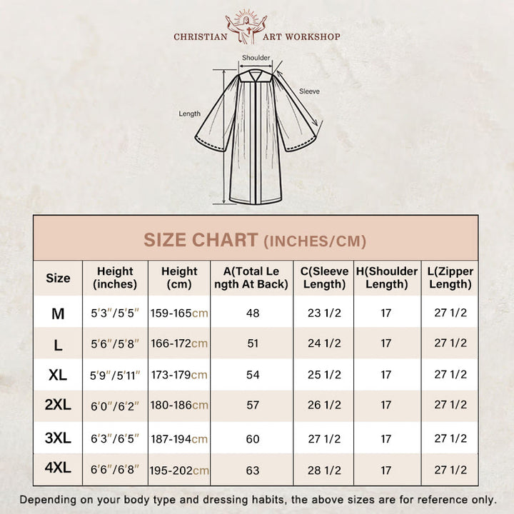 Christianartworkshop Divine Clergy Robe for Religious Services - Cross Accent Yoke - image 1