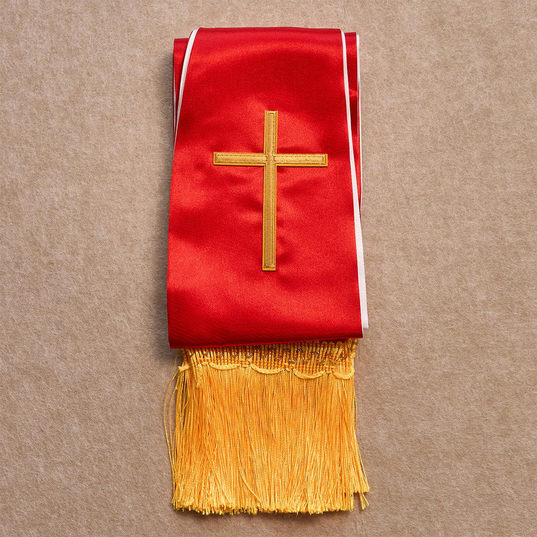 Christianartworkshop Red Gold Cross Blessing Set with Madonna & Scripture: Live in Grace - image 1