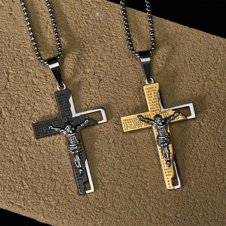 Christianartworkshop Lord's Prayer Inscription with Crucifix Necklace: Guard My Steps - image 5