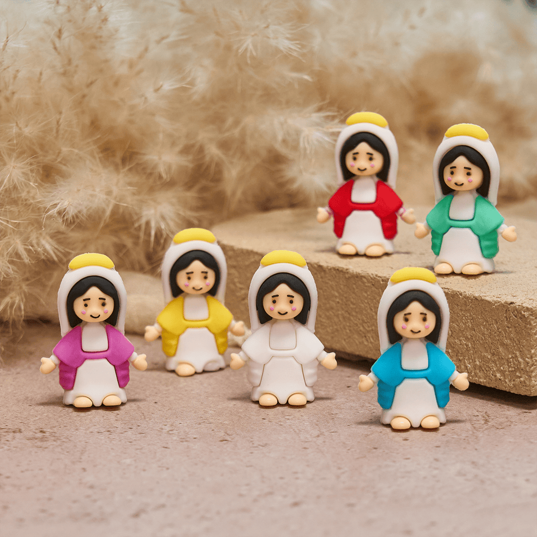 Christianartworkshop 6-Color Little Virgin Mary Figurines: Mary's Smile, Daily Calm - 30pcs/set - image 0