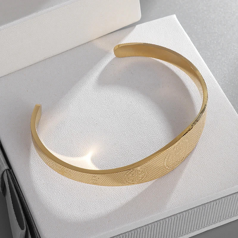 Christianartworkshop Peace & Protection St. Benedict Cuff Bracelet in Golden & Silver - image 2