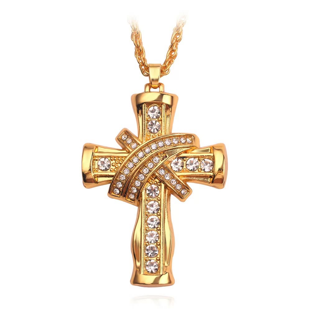 Christianartworkshop Two-color Grace & Glory Baroque Radiance Cross Necklace - Golden - image 0