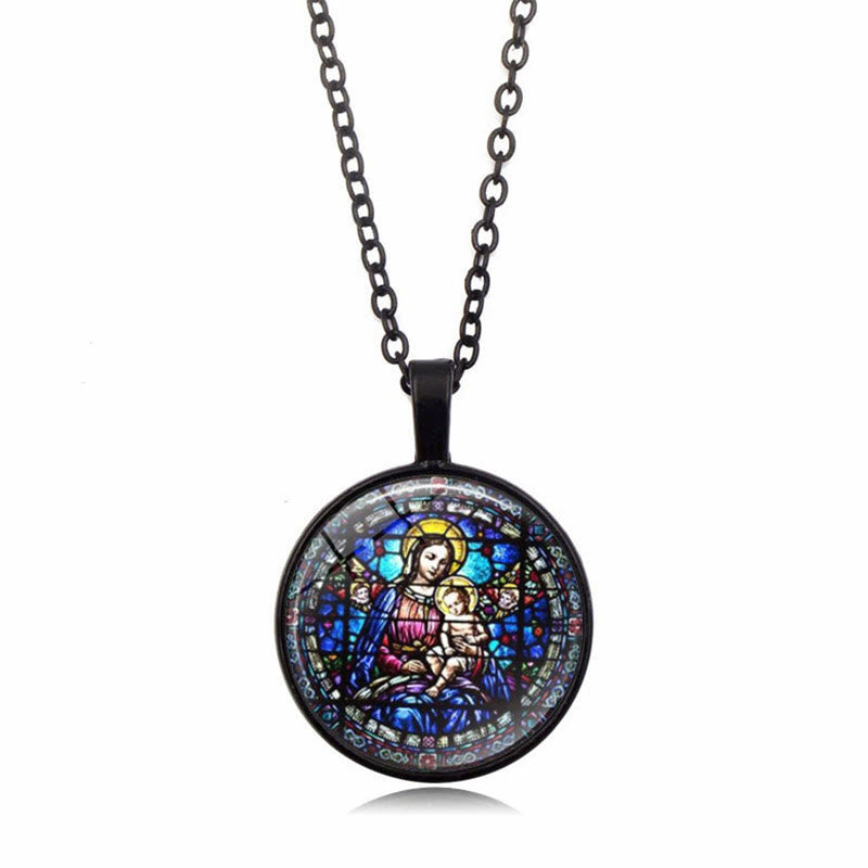Christianartworkshop Choose Your Blessing Radiant Faith Necklace: Madonna with Child or Roses of Guadalupe  - image 3