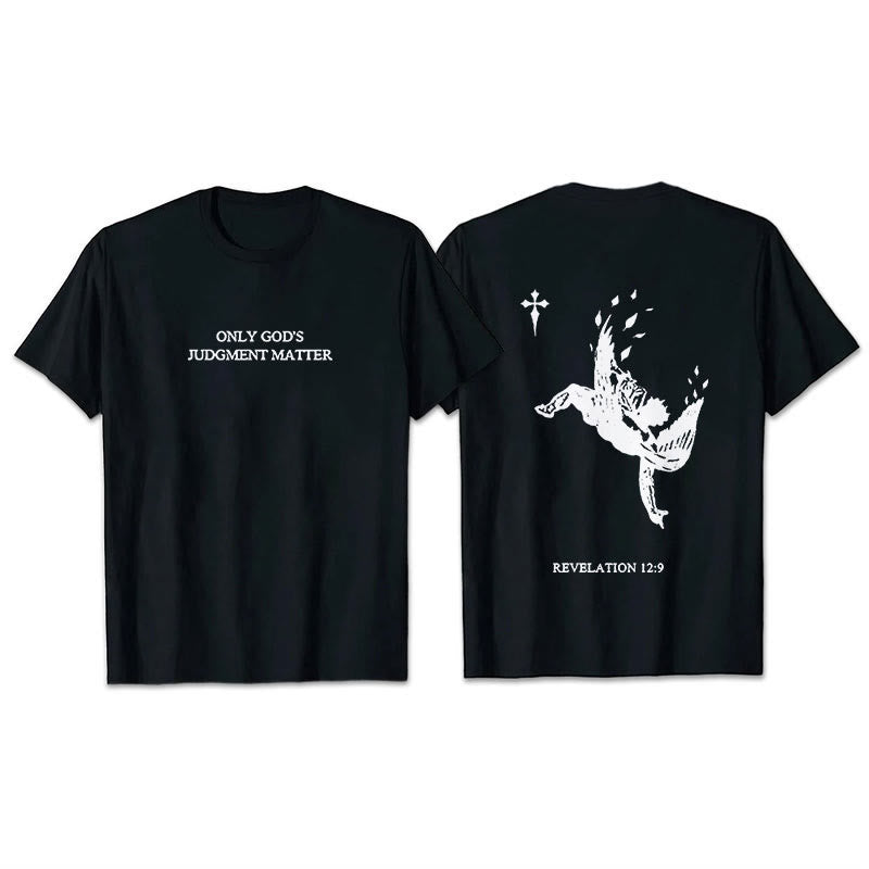 Christianartworkshop Only God's Judgment Matter Print Short Sleeve T-Shirt - Black - 2XL - image 2
