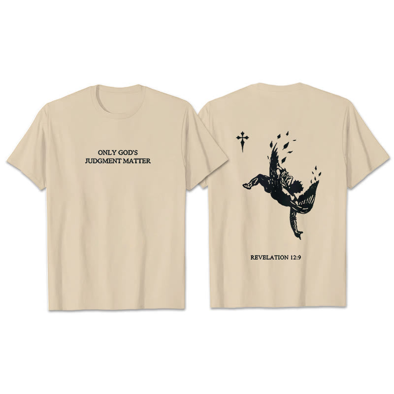 Christianartworkshop Only God's Judgment Matter Print Short Sleeve T-Shirt - Beige - 2XL - image 8