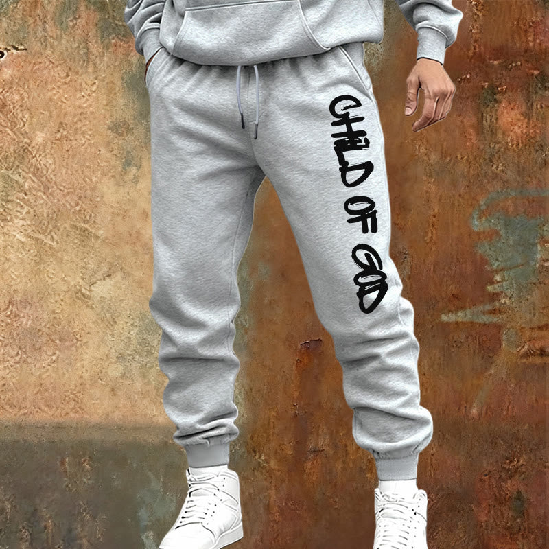 Christianartworkshop Faith-Inspired Child of God Quote Sweatpants with Bold Letter - image 9