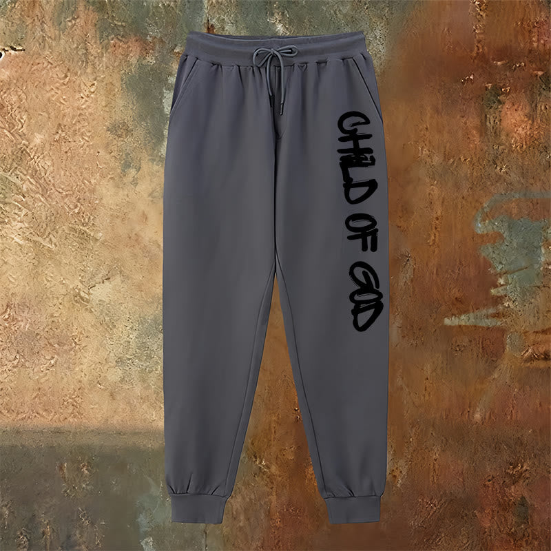 Christianartworkshop Faith-Inspired Child of God Quote Sweatpants with Bold Letter - image 14