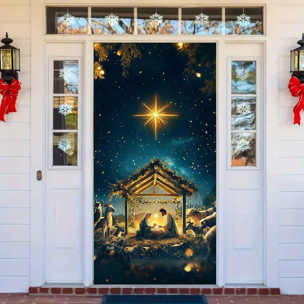 Christianartworkshop Bethlehem Star Nativity Door Curtain: Christmas Faith & Heavenly Glow - image 3