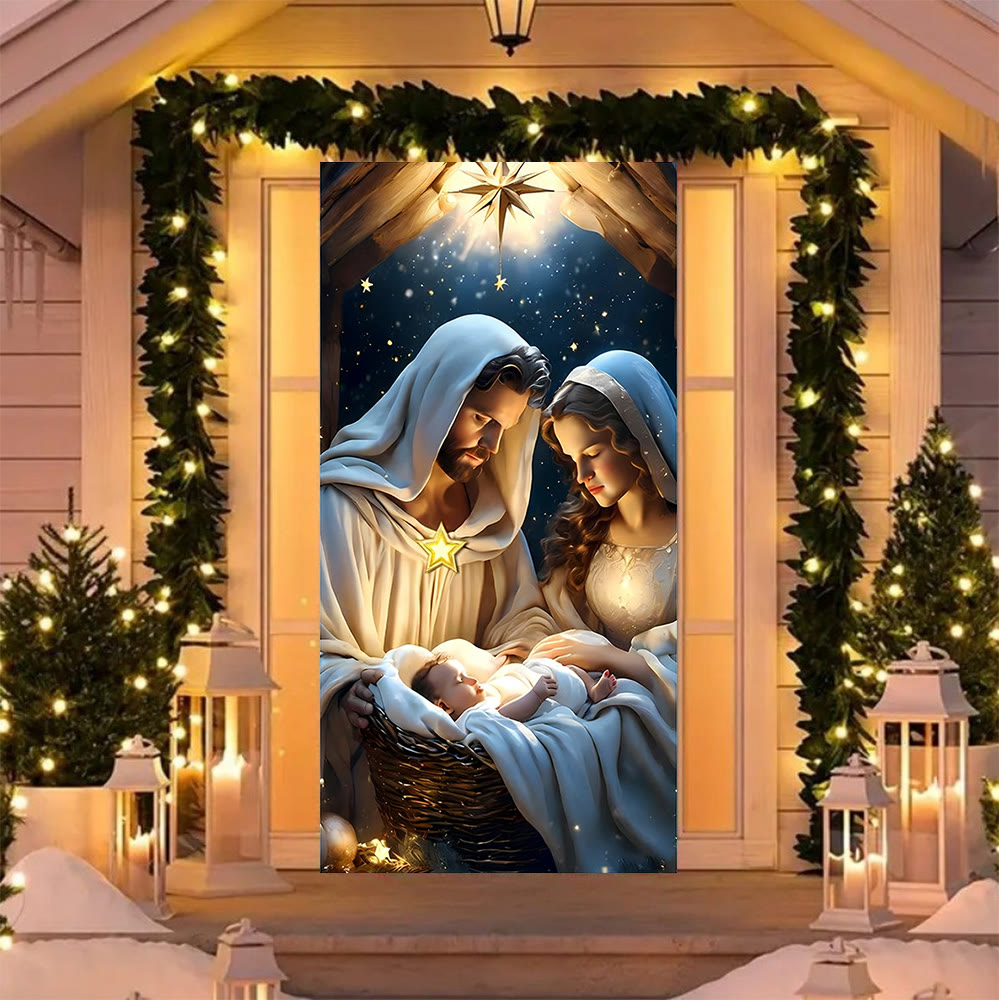 Christianartworkshop Divine Nativity Door Curtain: Create Christmas Sacred Space at Home - image 4