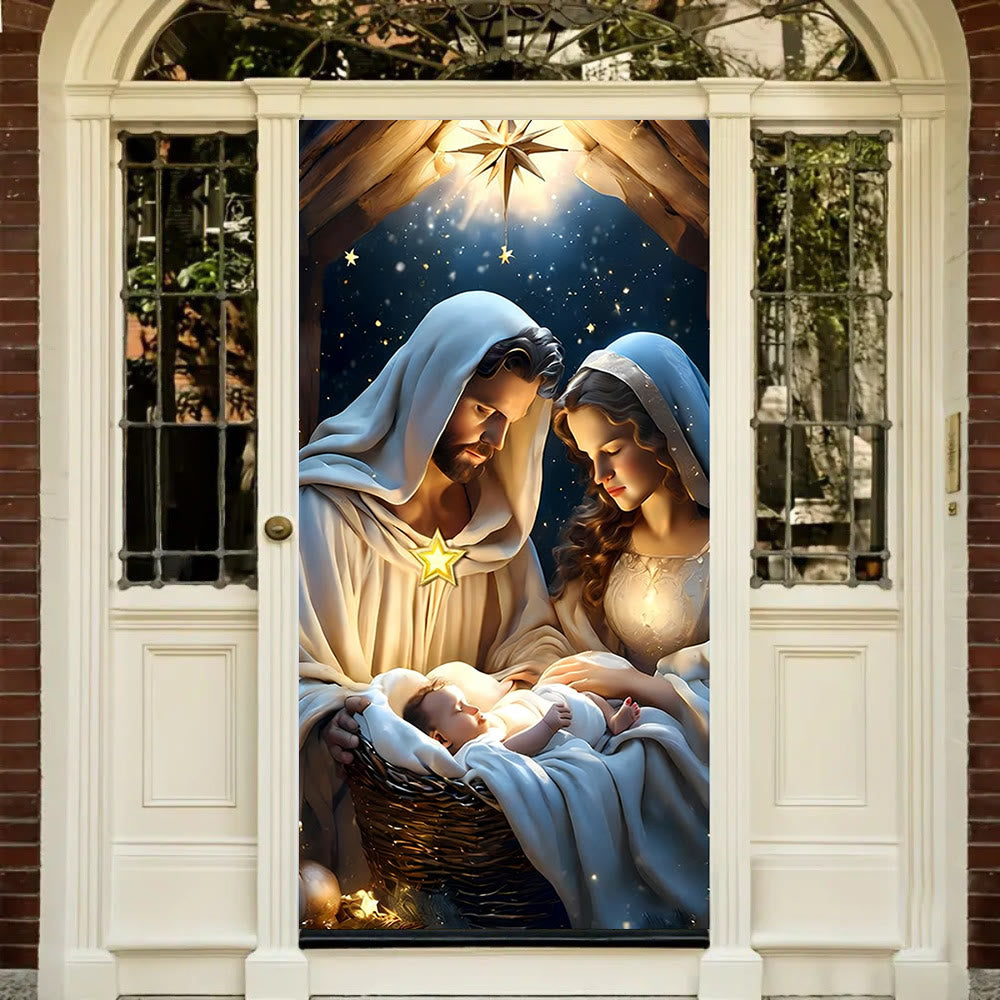 Christianartworkshop Divine Nativity Door Curtain: Create Christmas Sacred Space at Home - image 2