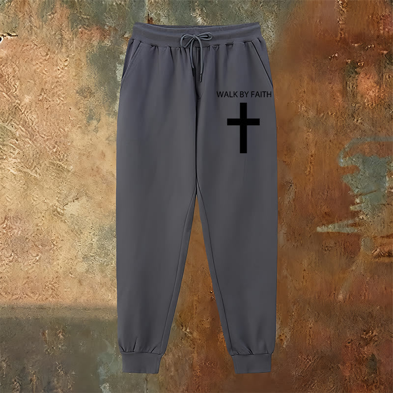 Christianartworkshop Revival Streetwear Walk by Faith Sweatpants: Cross on Side-Leg - image 15