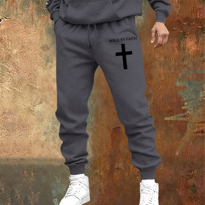 Christianartworkshop Revival Streetwear Walk by Faith Sweatpants: Cross on Side-Leg - image 13