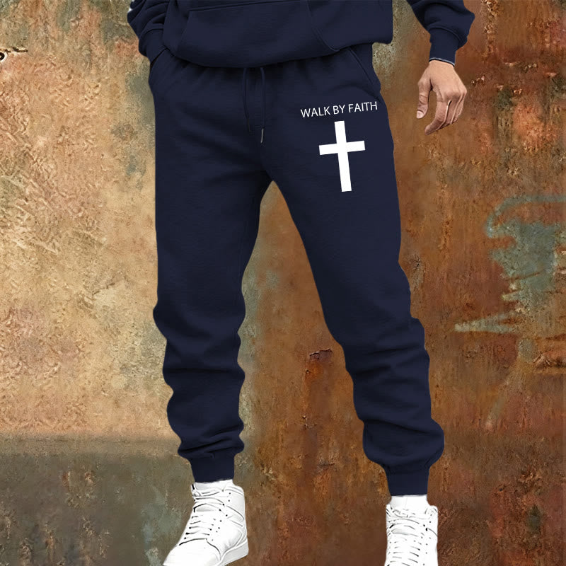 Christianartworkshop Revival Streetwear Walk by Faith Sweatpants: Cross on Side-Leg - image 6