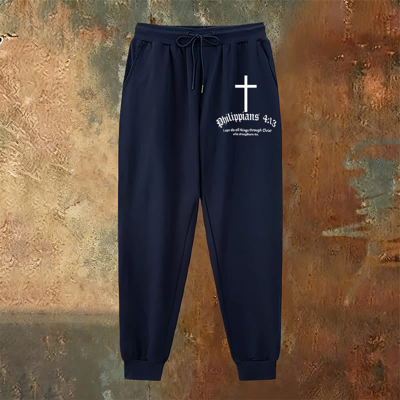 Christianartworkshop Philippians 4:13 Scripture Sweatpants: All Things Through Christ - image 10