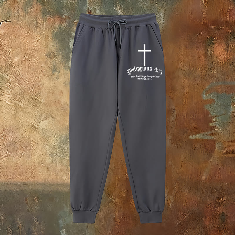 Christianartworkshop Philippians 4:13 Scripture Sweatpants: All Things Through Christ - image 19