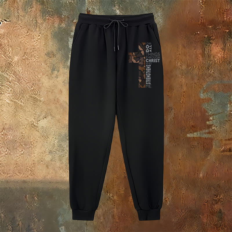 Christianartworkshop Disciple Edition Philippians 4:13 Strength Camo Cross Sweatpants - image 7