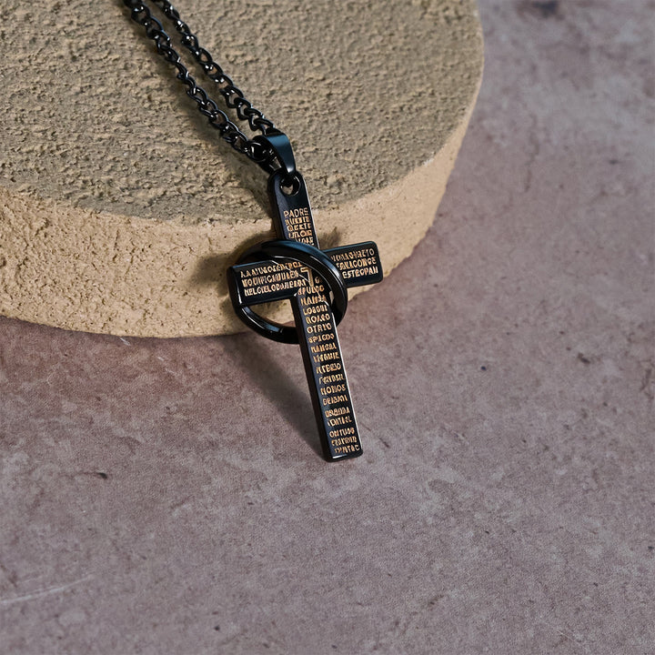 Christianartworkshop Lord's Prayer with Interlocking Ring Cross Pendant Necklace: Bold Style Sacred Meaning - image 9