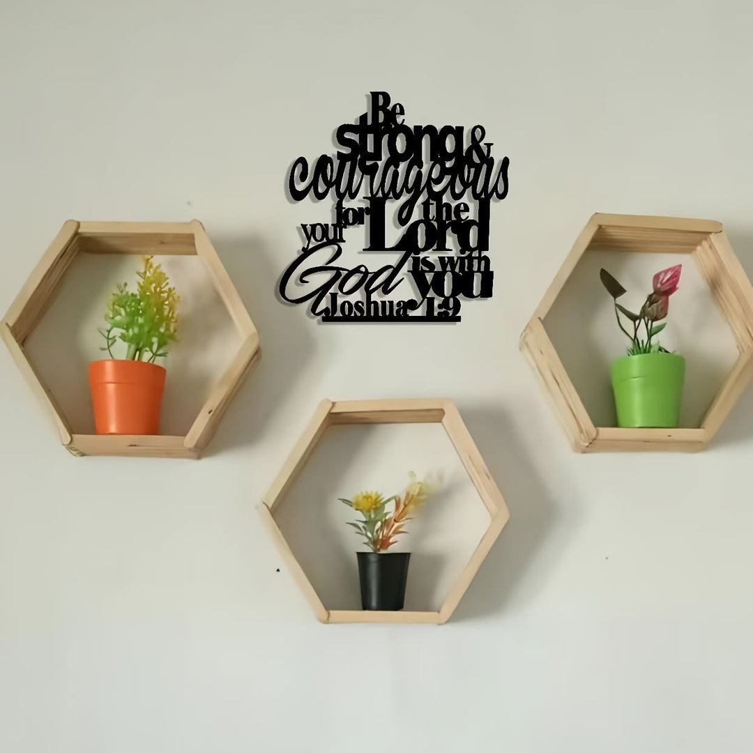 Christianartworkshop Be Strong and Courageous Metal Wall Decor: Joshua 1:9 Scripture Sign - image 4