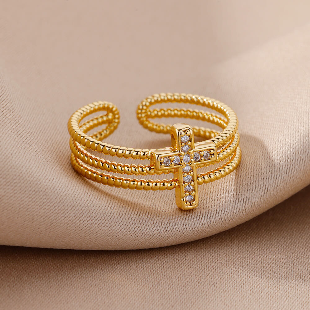Christianartworkshop Sparkling Cross Ring: Zircon - Studded Design for Faith - Driven Gifting - image 1