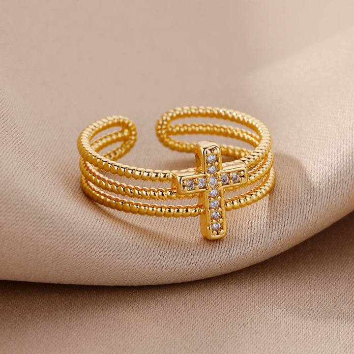 Christianartworkshop Sparkling Cross Ring: Zircon - Studded Design for Faith - Driven Gifting - image 1
