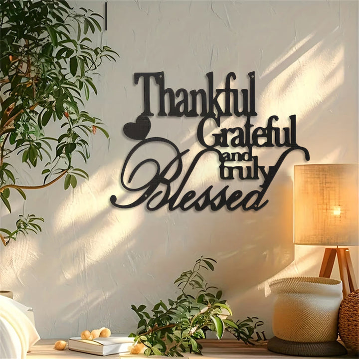 Christianartworkshop Blessing Affirmation Metal Wall Decor: Thankful Grateful Blessed for Daily Joy - image 4
