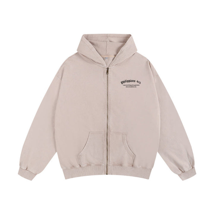 Christianartworkshop Philippians 4:13 Hooded Jacket: Faith Gift with Strength Message - image 8