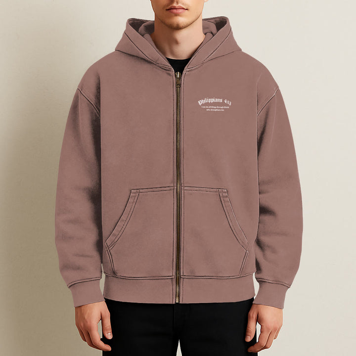 Christianartworkshop Philippians 4:13 Hooded Jacket: Faith Gift with Strength Message - image 29