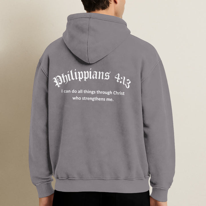 Christianartworkshop Philippians 4:13 Hooded Jacket: Faith Gift with Strength Message - image 18