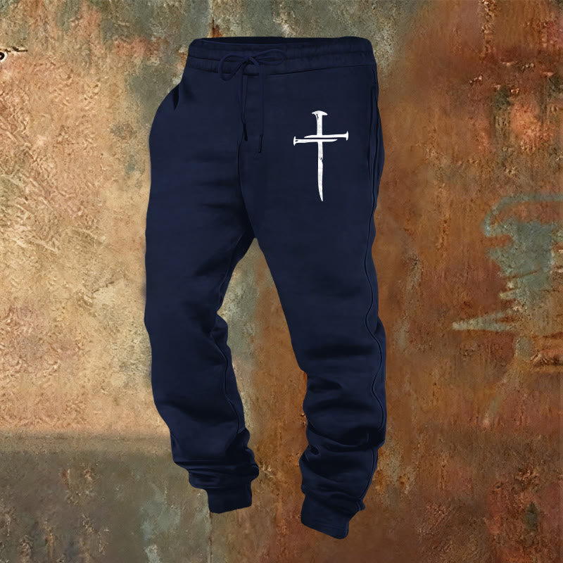 Christianartworkshop Sword Cross Sweatpants: Stylish Faith for Everyday Moments - Navy Blue - 2XL - image 4