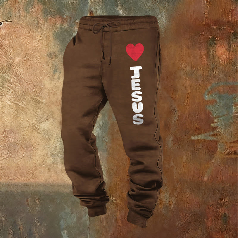 Christianartworkshop Heart for Jesus Sweatpants: Daily Wear with Faithful Affection - Brown - 2XL - image 21