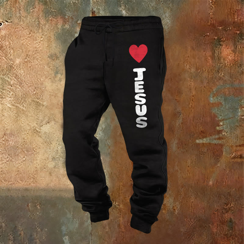 Christianartworkshop Heart for Jesus Sweatpants: Daily Wear with Faithful Affection - Black - 2XL - image 17