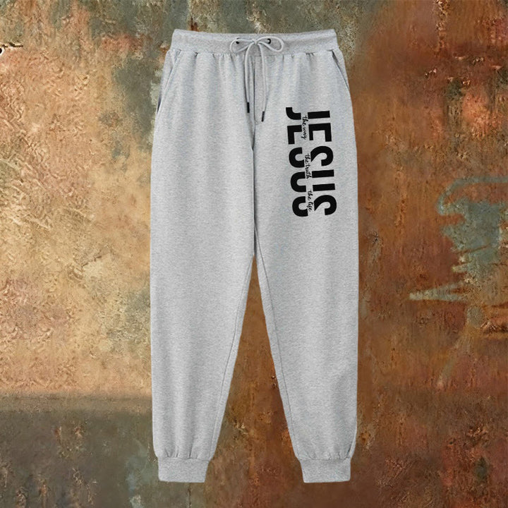 Christianartworkshop Layered Jesus Script Sweatpants: Daily Wear with Devotional Identity - image 10