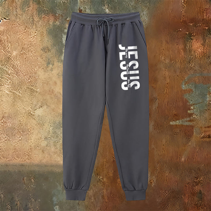 Christianartworkshop Layered Jesus Script Sweatpants: Daily Wear with Devotional Identity - image 23
