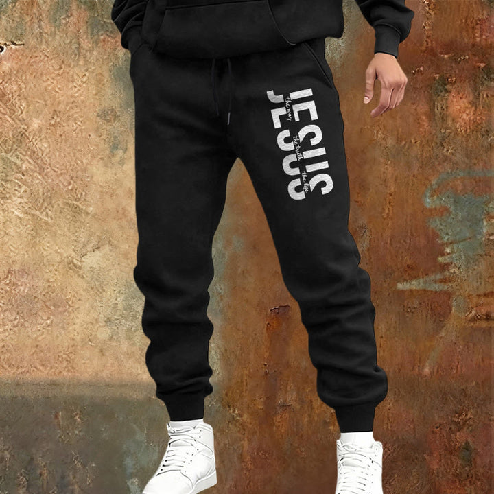 Christianartworkshop Layered Jesus Script Sweatpants: Daily Wear with Devotional Identity - image 5
