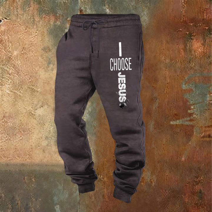 Christianartworkshop I Choose Jesus Sweatpants: Daily Wear with Faithful Commitment - Dark Grey - 2XL - image 12