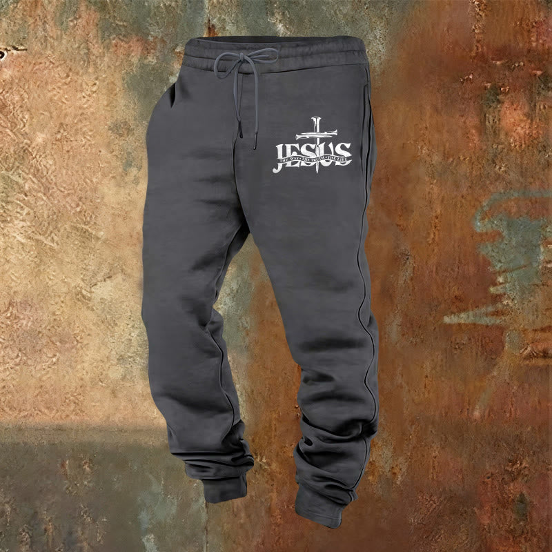 Christianartworkshop Jesus Sword Faith Sweatpants: Stylish Faith for Everyday Moments - Warm Grey - 2XL - image 9