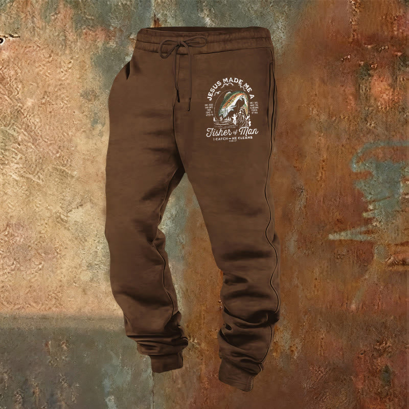 Christianartworkshop Fisher of Men Faith Sweatpants: Daily Wear with Spiritual Mission - Brown - 2XL - image 20