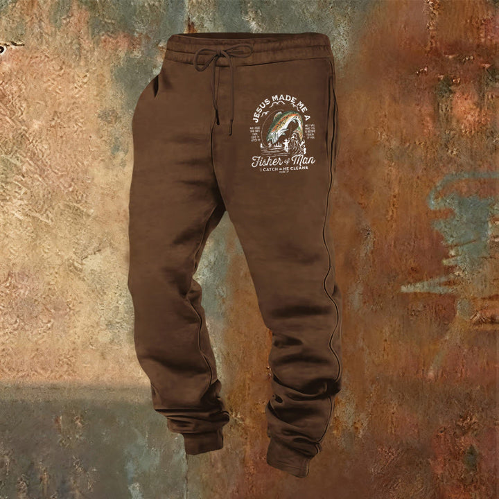 Christianartworkshop Fisher of Men Faith Sweatpants: Daily Wear with Spiritual Mission - Brown - 2XL - image 20