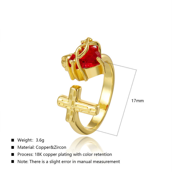 Christianartworkshop Sacred Heart & Cross Ring: Faithful Devotion & Elegant Symbolism for Daily Wear - image 1