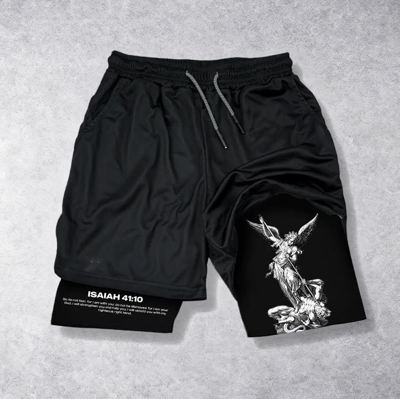 Christianartworkshop Isaiah 41:10 Angel & Devil Performance Shorts - Shorts - 3XL - image 0