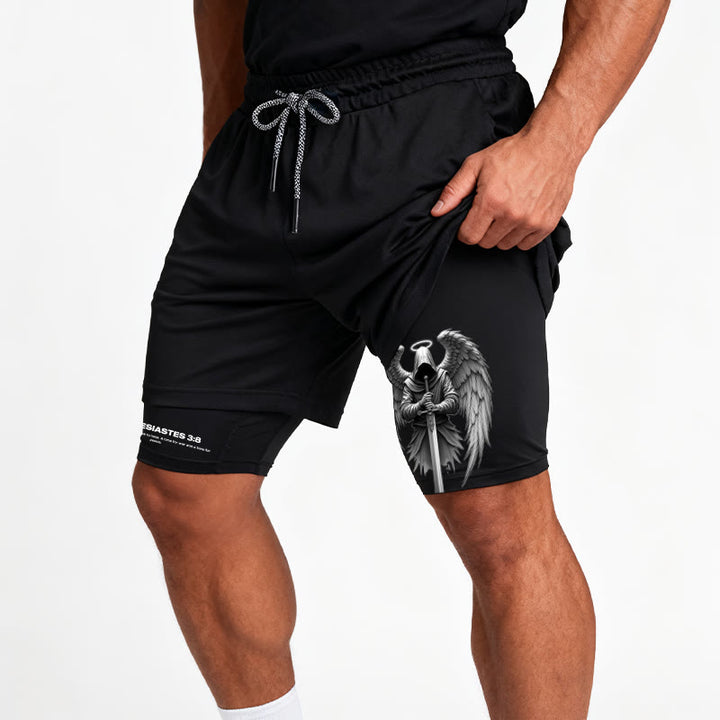 Christianartworkshop Ecclesiastes 3:8 Wings of War Performance Shorts - image 6