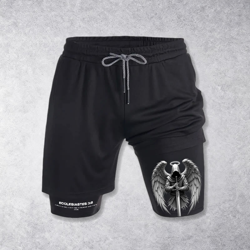 Christianartworkshop Ecclesiastes 3:8 Wings of War Performance Shorts - image 3