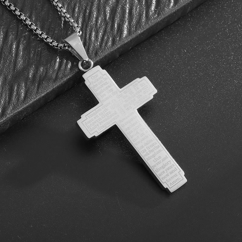 Christianartworkshop Scripture Cross Pendant Necklace: Biblical Verse & Faithful Devotion - image 1