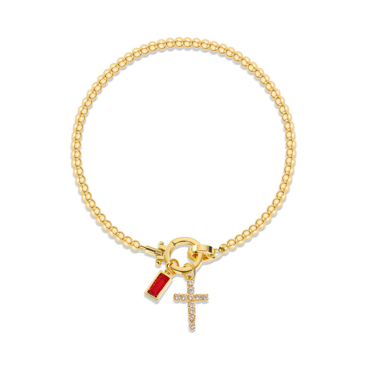 Christianartworkshop 12 Birthstone Cross Bracelet: Faith-Driven Identity & Timeless Devotion - January - image 0